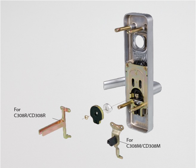 Klacci 1000 Series Exit Devices 300 Series Escutcheon Clutch Operation Model 308 exploded view