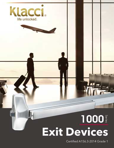 Klacci 1000 Series Exit Devices English Catalog cover