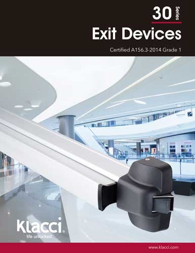 Klacci 30 Series Exit Devices English Catalog cover