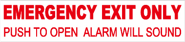 Klacci AL Alarm Exit Electrical Exit Devices English decal
