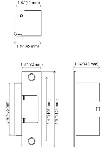 Klacci HL Series Pull Trim Dimensions