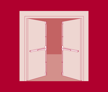 Klacci パニックバー 典型的な取り付け 片開きドア