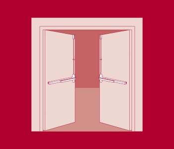Klacci パニックバー 典型的な取り付け 片開きドア