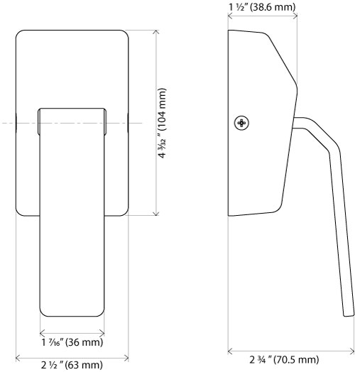 Klacci HL Series Pull Trim Dimensions