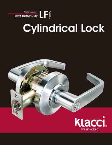 Klacci LF Series Lever Lock Cylindrical Lock English Catalog cover