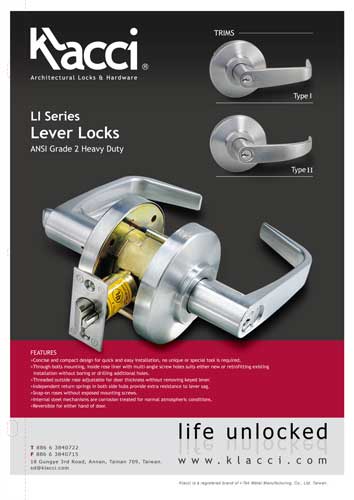 Klacci LI系列圓柱形門鎖 目錄