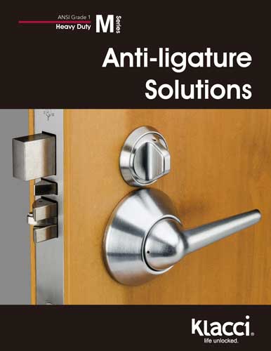 Klacci M Series Anti-ligature Solutions English Catalog cover