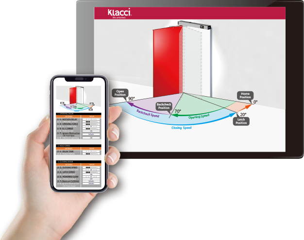 Klacci PO Series Door Operator mobile device’s app set up