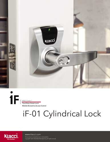 Klacci iF Series Mobile Biometrics Touchless Smart Lock iF-01 Cylindrical Lock Catalog