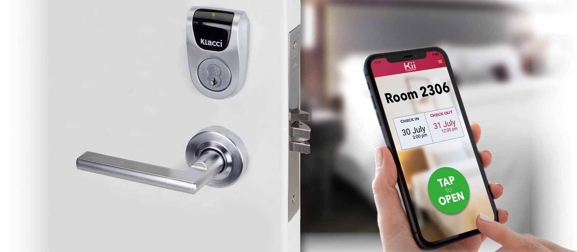 Klacci iF Series Mobile Biometrics Touchless Smart Lock iF-R9 Readers For Mortise Lock hotel