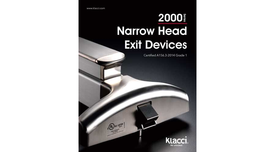 Klacci 2000 Series Narrow Head Exit Devices Catalog