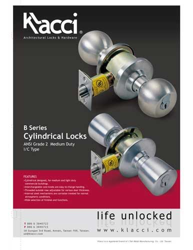 Klacci B Series Cylindrical Lock Catalog