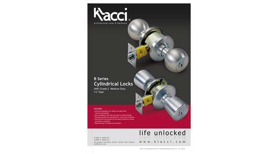 Klacci B Series Cylindrical Lock Catalog