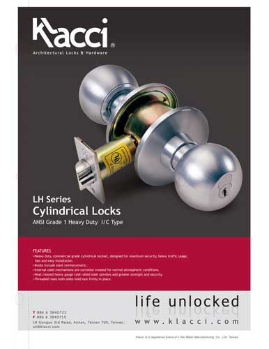 Klacci LH Series Cylindrical Lock Catalog