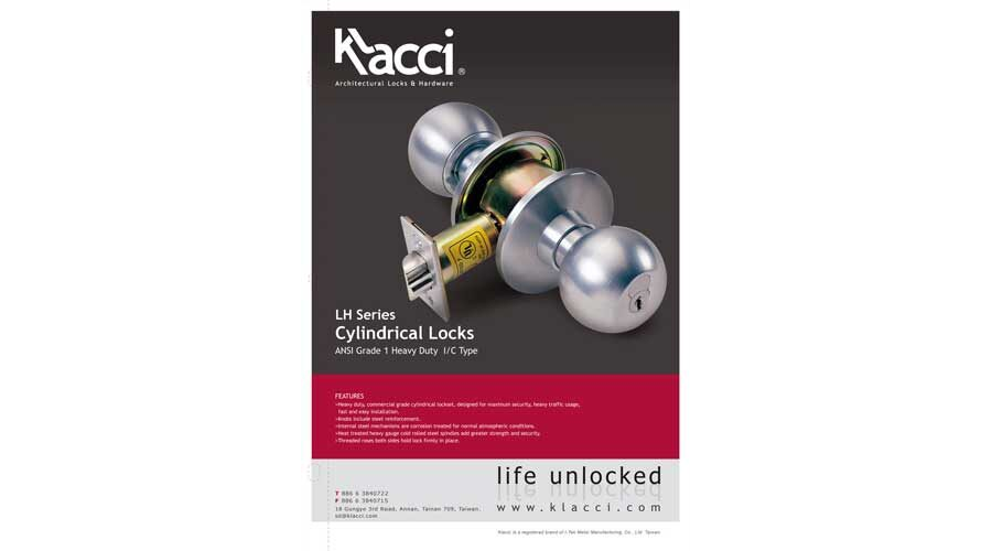 Klacci LH Series Cylindrical Lock Catalog