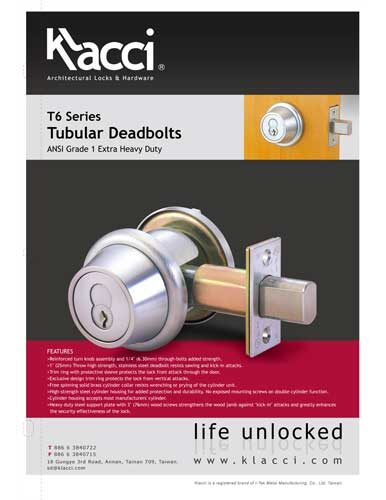 Klacci T6 Series Tubular Deadbolts カタログ